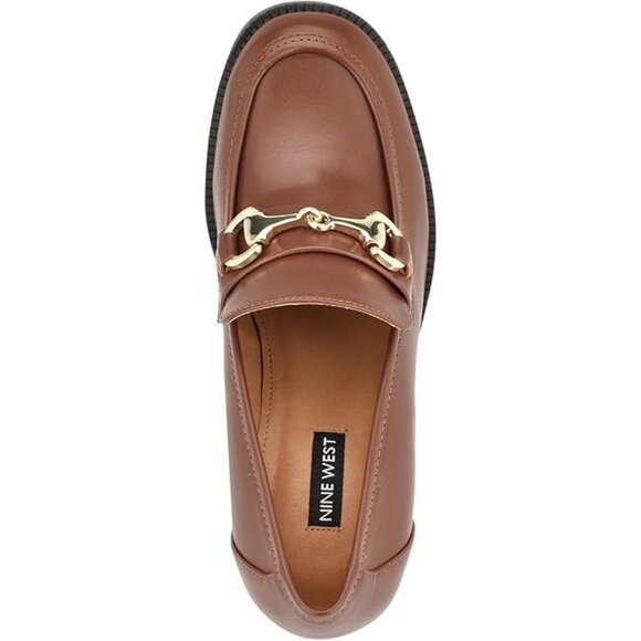 Nine West Brown Loafers with Gold Accent - Picture 2 of 5